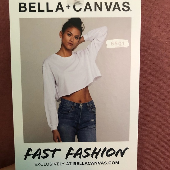 Bella Canvas Mauve Cropped Long Sleeve Tee - Picture 6 of 6